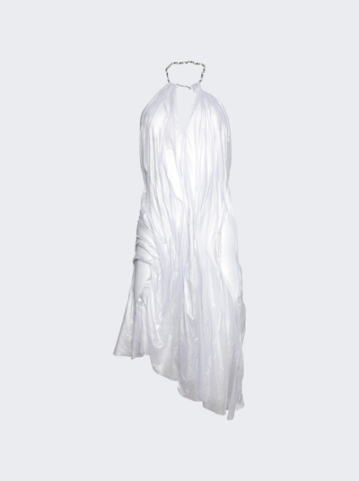 Shop Di Petsa Moon Wet Look Dress In Silver