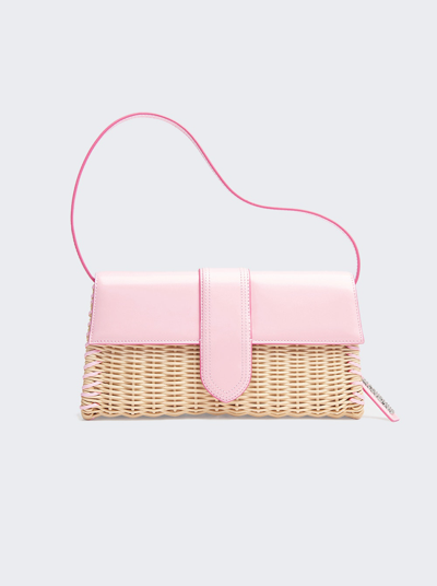 Shop Jacquemus Le Bambino Long Osier Bag In Pale Pink