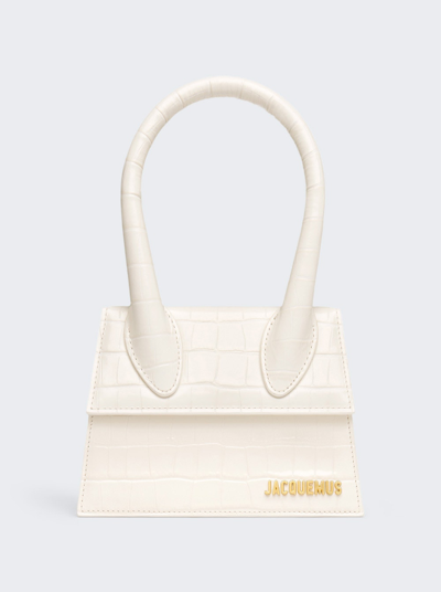 Shop Jacquemus Le Chiquito Moyen Bag In Ivory