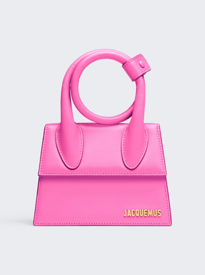 Shop Jacquemus Le Chiquito Noeud Bag In Neon Pink