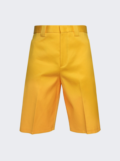 Shop Lanvin Tailored Shorts With Pocket In Sunflower Yellow