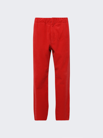 Shop Zegna X The Elder Statesman Corduroy Jogger Pants In Red
