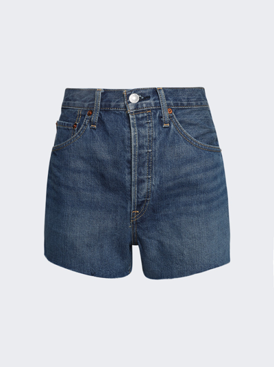 Shop Re/done 50s Cutoff Shorts In Bay Fade Blue