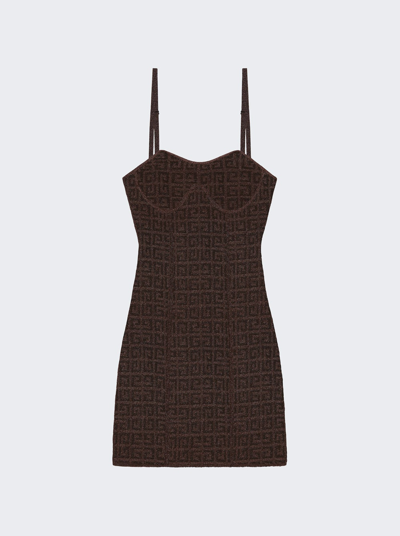 Shop Givenchy Corset 4g Jacquard Mini Dress In Bronze