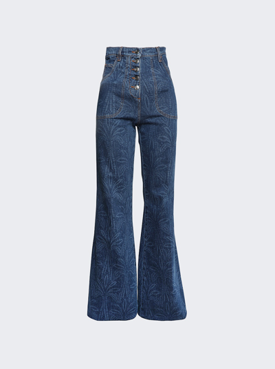 Shop Etro Buttoned Flared Jeans In Black