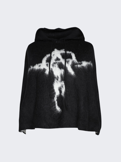 Shop Seventh Heaven Mohair Knit Anarchy Jesus Poncho In Black