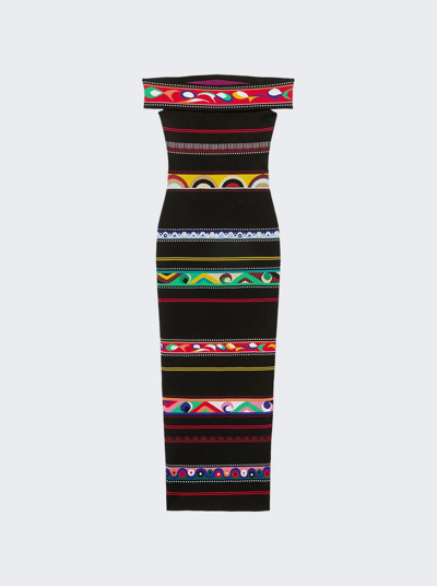 Shop Pucci Stripe Jacquard Dress In Multicolor