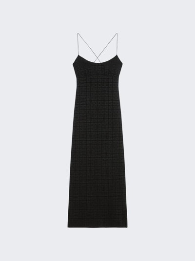 Shop Givenchy 4g Jacquard Long Slip Dress In Black