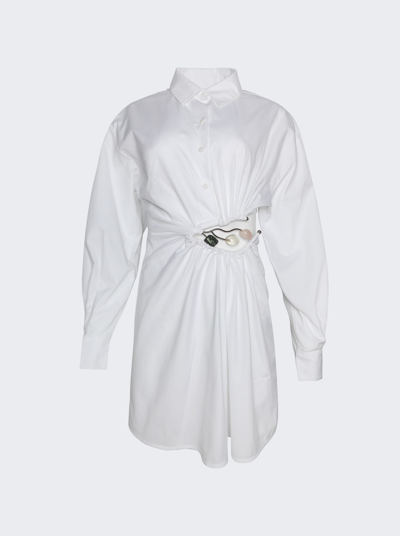 Shop Christopher Esber Folia Float Buckle Shirt Dress In White