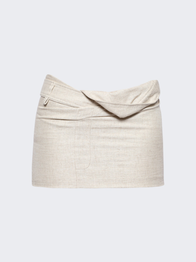 Shop Jacquemus La Mini Jupe Bahia Skirt In Light Beige