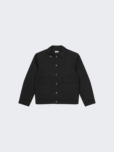 Shop Veert Structured Wool Jacket With Removable Retro Logo Pin In Black
