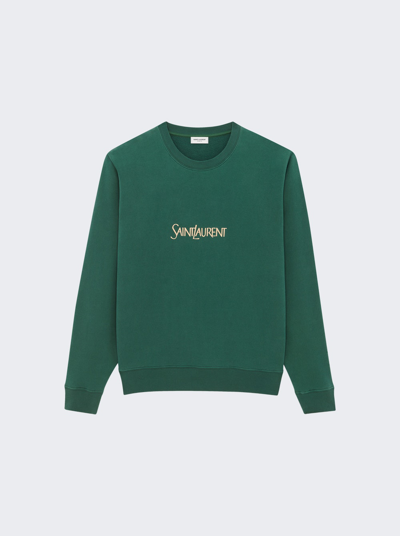 Shop Saint Laurent Printed Sweatshirt In Green