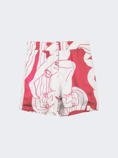 Shop Uter Silk Twill Shorts In Coral Pink