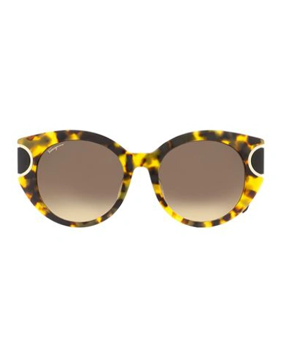 Shop Ferragamo Salvatore  Alternative Fit Sf840sa Sunglasses Woman Sunglasses Gold Size 54 Aceta