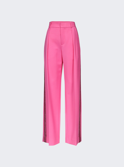 Area Crystal Embellished Trouser In Carmine Rose