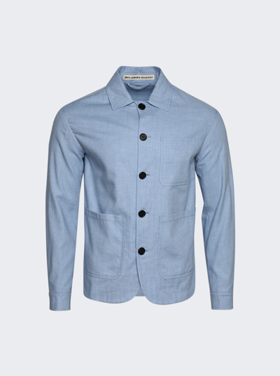 Shop Meta Campania Collective Julian Self Lined Shirt Jacket In Chambray Blue