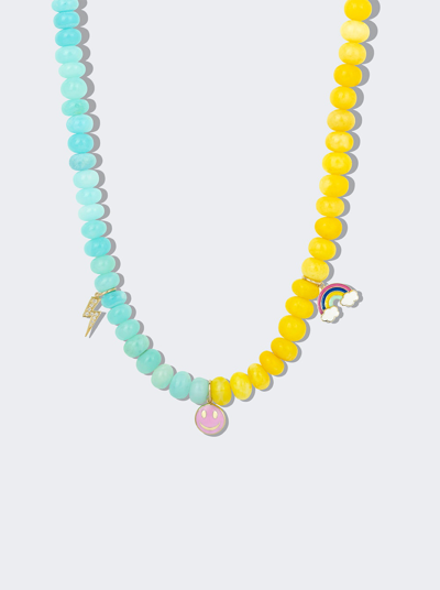 Shop Roxanne First The Fizzy Wizzy Necklace In Blue And Yellow Opal