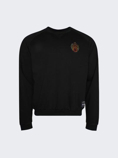 Shop 032c Bar Team Tag Crewneck Sweatshirt In Faded Black