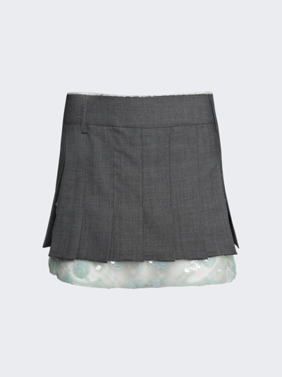 Shop 16arlington Layered Mini Skirt In Grey