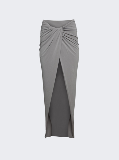 Shop Laquan Smith Draped Maxi Skirt In Stone
