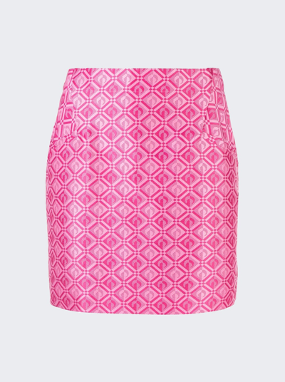 Shop Marine Serre Moon Diamant Regenerated Jacquard Mini Skirt In Pink