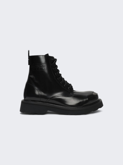 Shop Kenzo Smile Lace-up Boots In Black