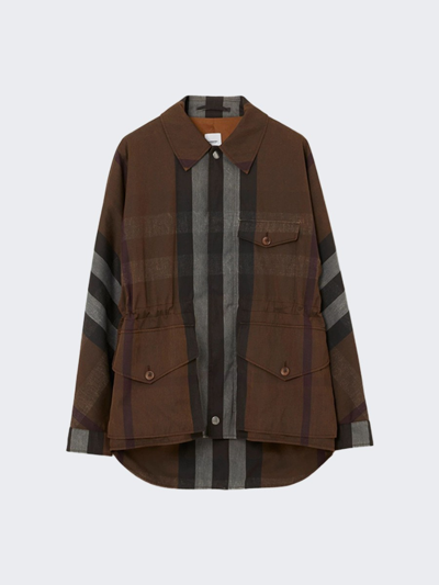 Shop Burberry Casual Jacket In Dark Birch Brown