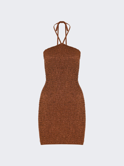 Shop Zeynep Arcay Mini Ruched Metallic Bodycon Dress