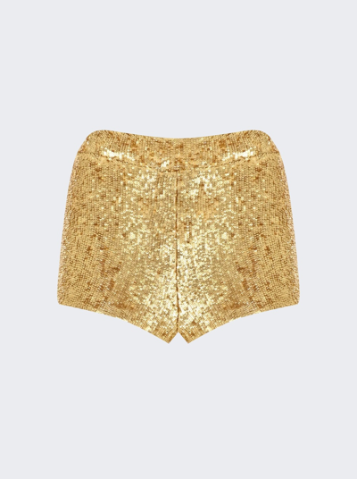 Shop Zeynep Arcay Sequin Mini Shorts In Gold
