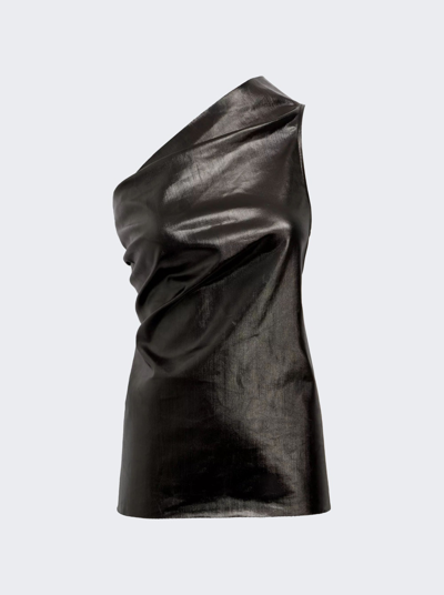 Shop Rick Owens Athena Leather Tank Top In Black