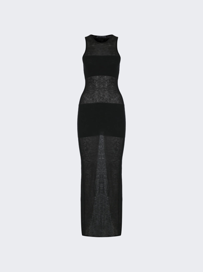 Shop Zeynep Arcay Sheer Mohair Midi Dress In Black