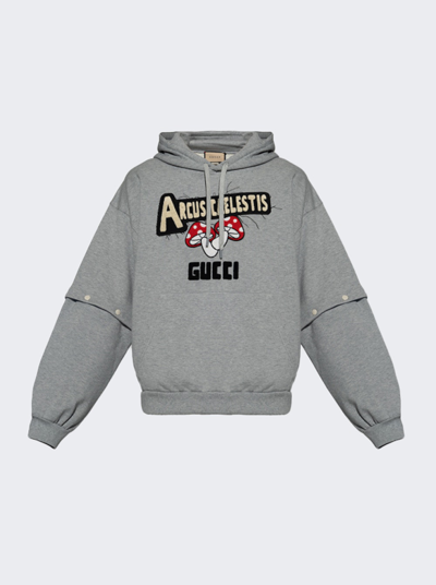 Shop Gucci Cotton Jersey Sweatshirt In Medium Grey