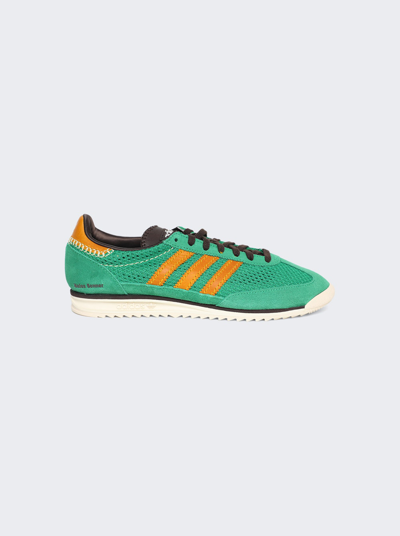Shop Adidas Originals X Wales Bonner 3-stripe Sneaker In Team Green Gold Dark Brown