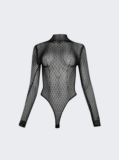 Shop Khaite Sheer Fena Bodysuit In Black