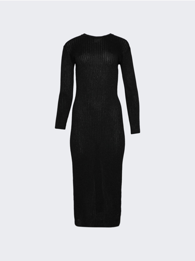 Alexandra Golovanoff Robe Maxi Ribbed Dress In Black
