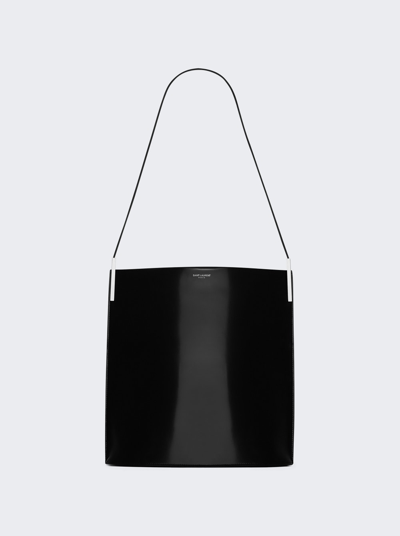 Shop Saint Laurent Suzanne Rigid Shoulder Bag In Shiny Leather In Black