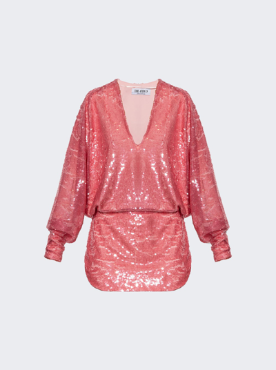 Shop Attico Gael Mini Dress In Light Pink