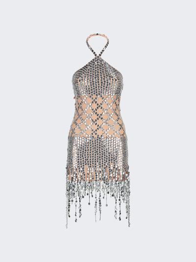 Shop Attico Adriel Mini Dress In Silver