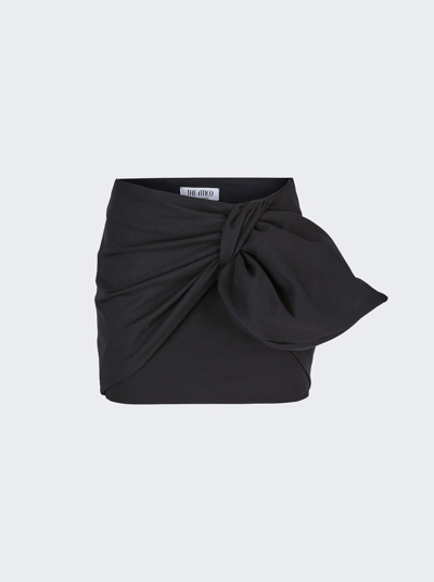 Attico Daiki Tie-knit Mini Skirt In Black
