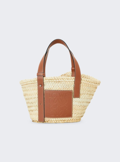 Shop Loewe Small Basket Bag In Tan
