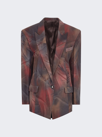 Shop Attico Glen Short Blazer Coat In Shaded Brown