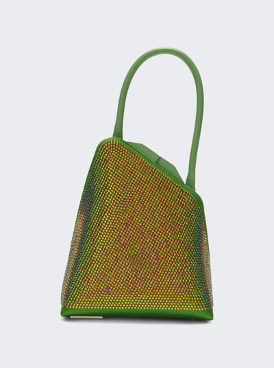 Shop Attico Sunset Top Handle Bag In Crystal And Lime
