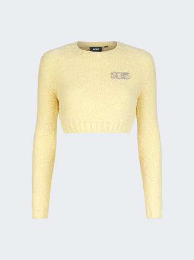 Shop Gcds Hairy Sweater In Yellow