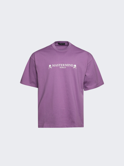 Shop Mastermind Japan Logo And Skull T-shirt In Lavender
