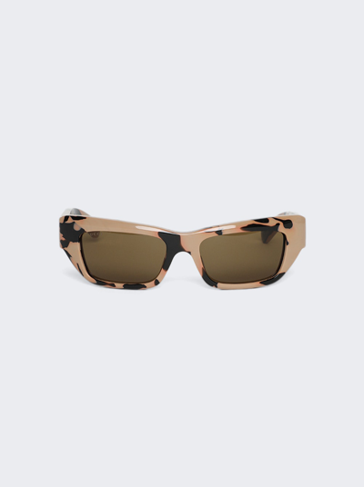 Shop Gucci Rectangular Tortoiseshell Sunglasses In Brown