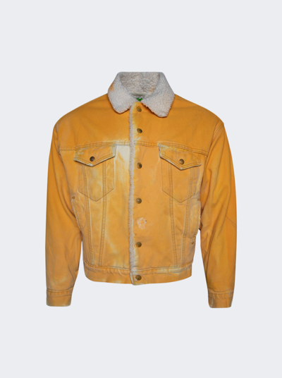 Shop Notsonormal Sherpa Jacket In Yellow