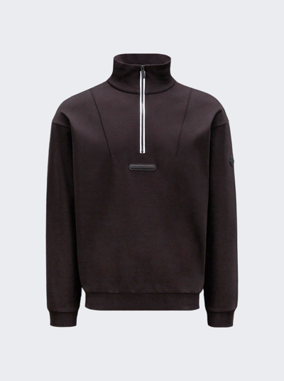 Shop Moncler Fleece High Neck Sweatshirt In Black