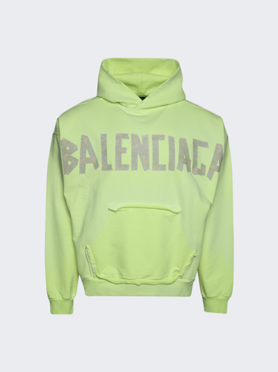 Shop Balenciaga Ripped Pocket Hoodie In Fluorescent Yellow