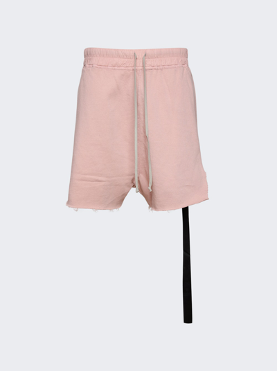 Shop Rick Owens Drkshdw Drkshdw Jersey Trucker Cut Off Shorts In Faded Pink