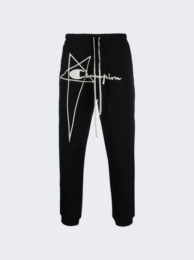 Shop Rick Owens X Champion Dietrich Drawstring Sweatpants In Black